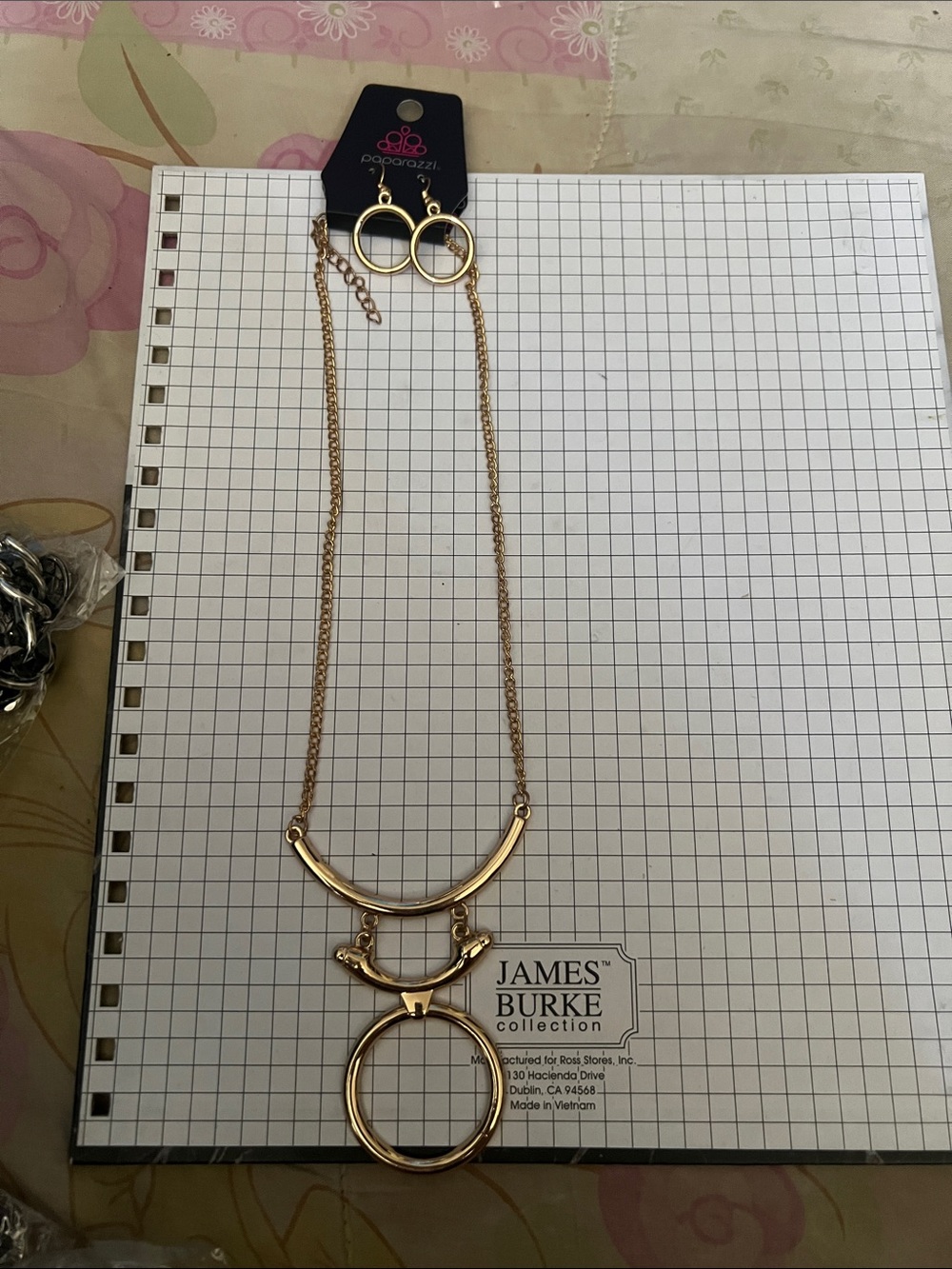 paparazzi Gold Layered Geometric Pendant Necklace
